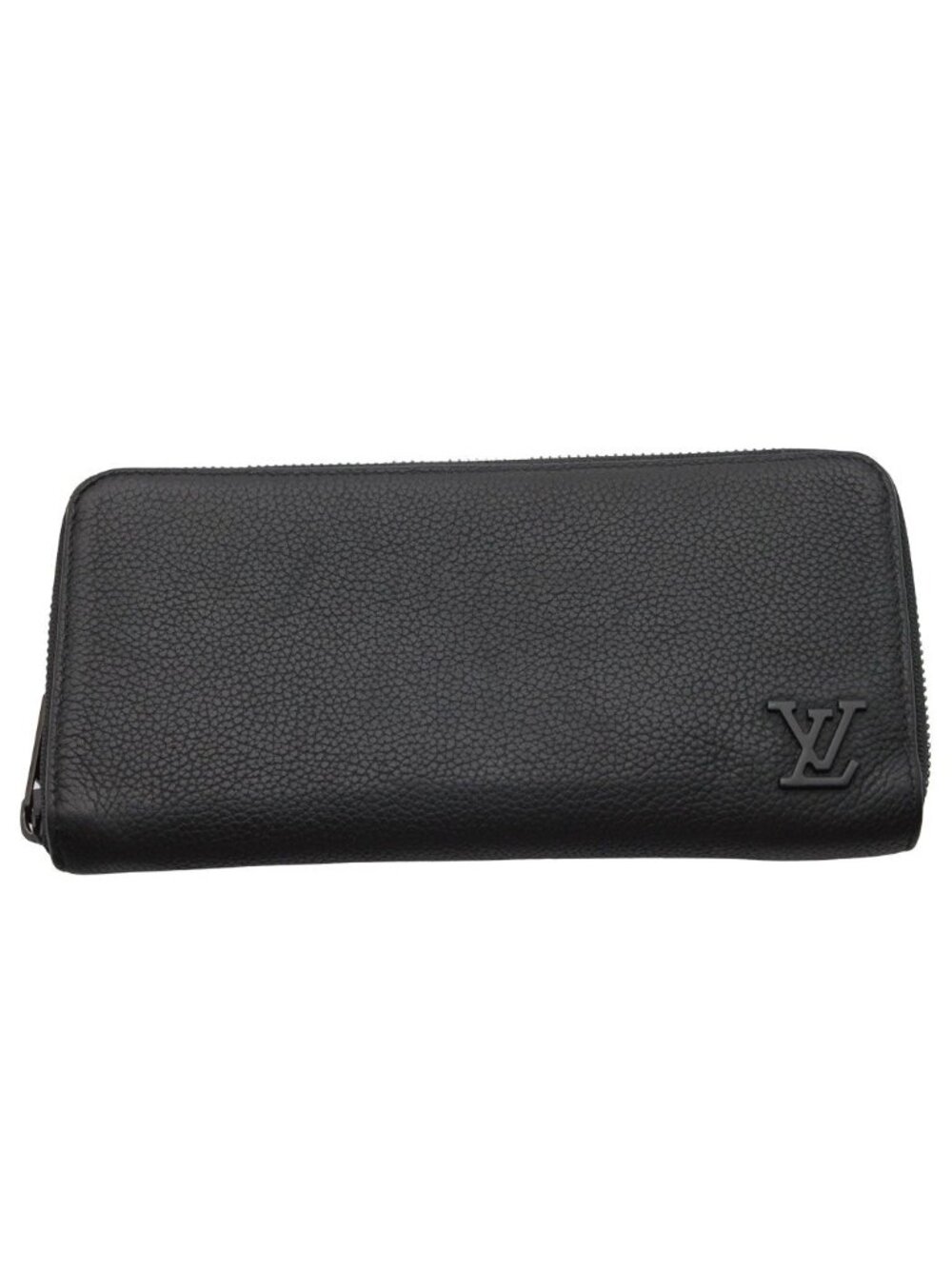 Louis Vuitton Wallet Leather Aerogram Zippy Horizontal Noir Black Zip Around